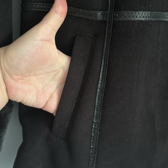 Liz Claiborne Faux Fur Shearling Coat Black Size Large - Picture 3 of 6